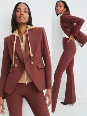 Veronica Beard Miller Blazer Sienna Red Burgundy Double Breasted Jacket Size 0
